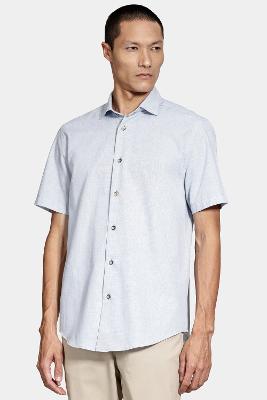 Camisa Aramis Manga Curta Slim Algodão Flame Soft Azul