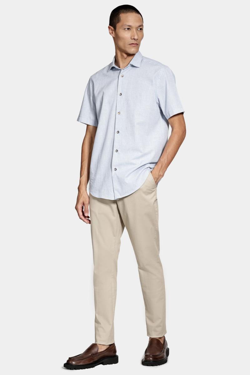 Camisa Aramis Manga Curta Slim Algodão Flame Soft Azul - 2