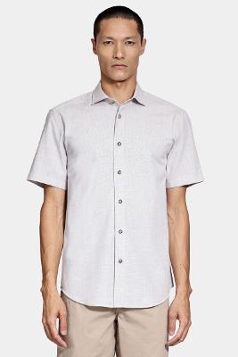 Camisa Aramis Manga Curta Slim Algodão Flame Soft Areia