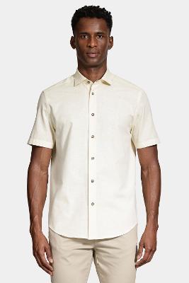 Camisa Aramis Manga Curta Slim Algodão Flame Soft Amarelo
