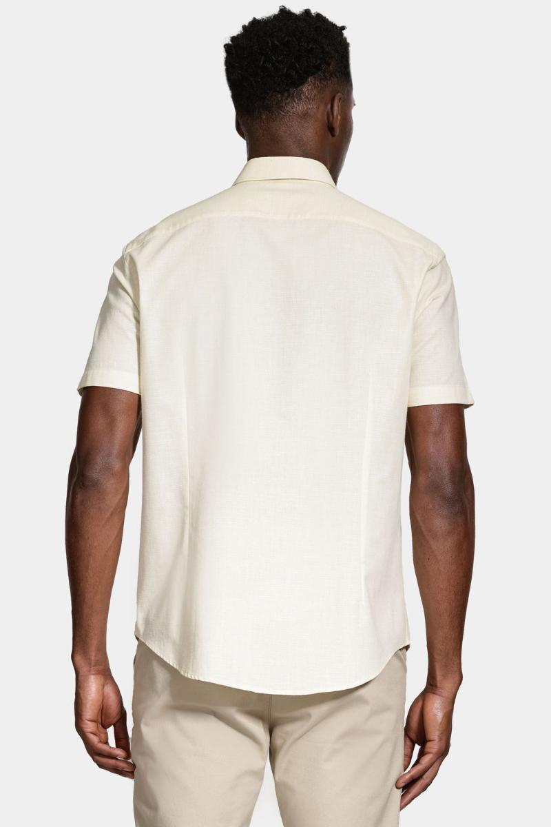 Camisa Aramis Manga Curta Slim Algodão Flame Amarelo - 3