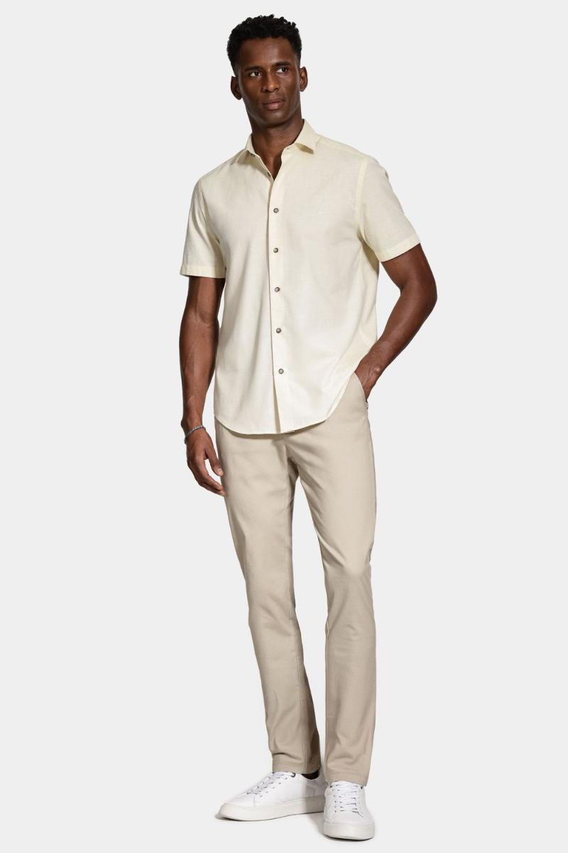 Camisa Aramis Manga Curta Slim Algodão Flame Amarelo - 5