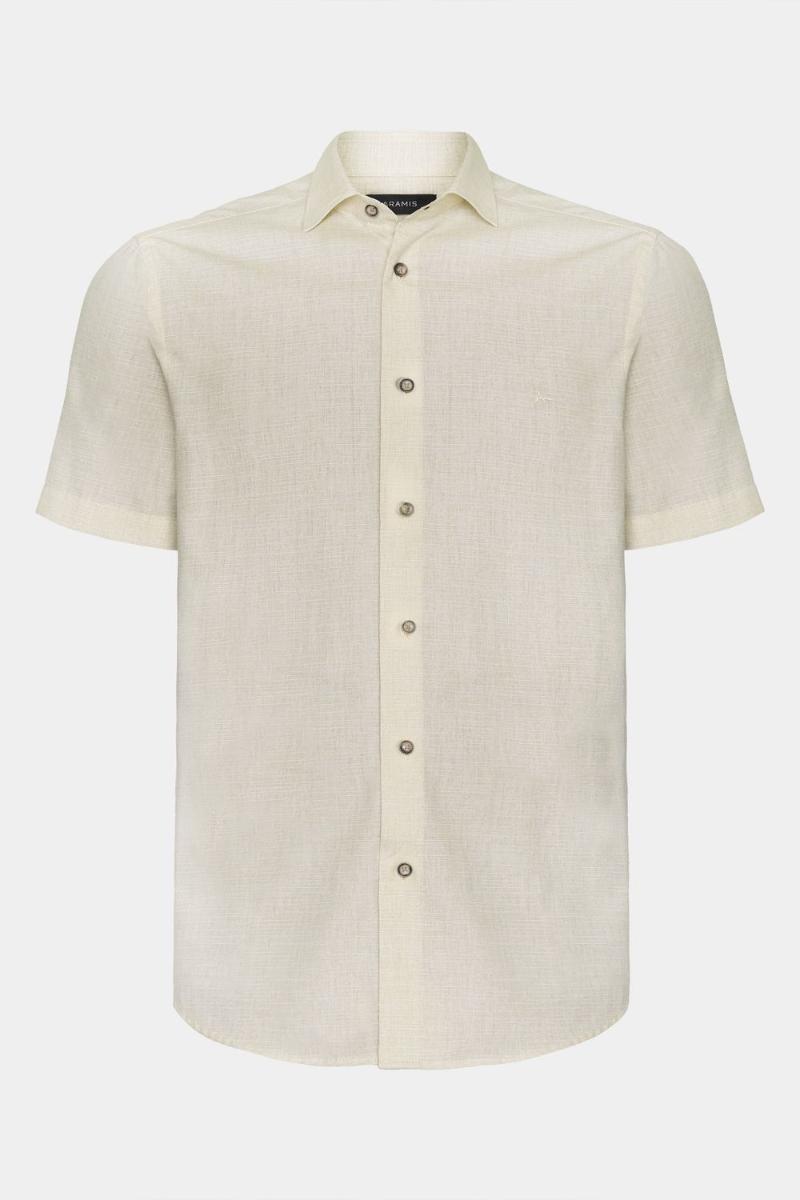 Camisa Aramis Manga Curta Slim Algodão Flame Amarelo - 6