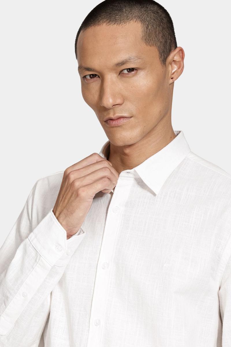 Camisa Aramis Manga Longa Regular Flamê Branco - 3