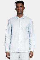 Camisa Aramis Manga Longa Regular Linho Azul Claro - 1