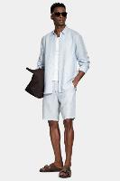 Camisa Aramis Manga Longa Regular Linho Azul Claro - 2