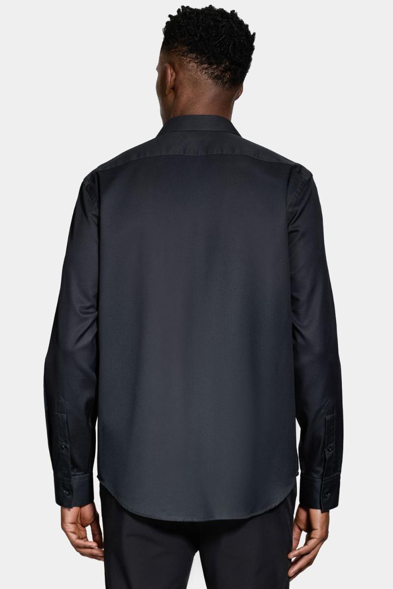 Camisa Aramis Manga Longa Regular Fio 100 Egípcio Preto - 4