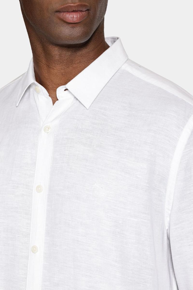 Camisa Aramis Manga Longa Regular Linho Branco - 5