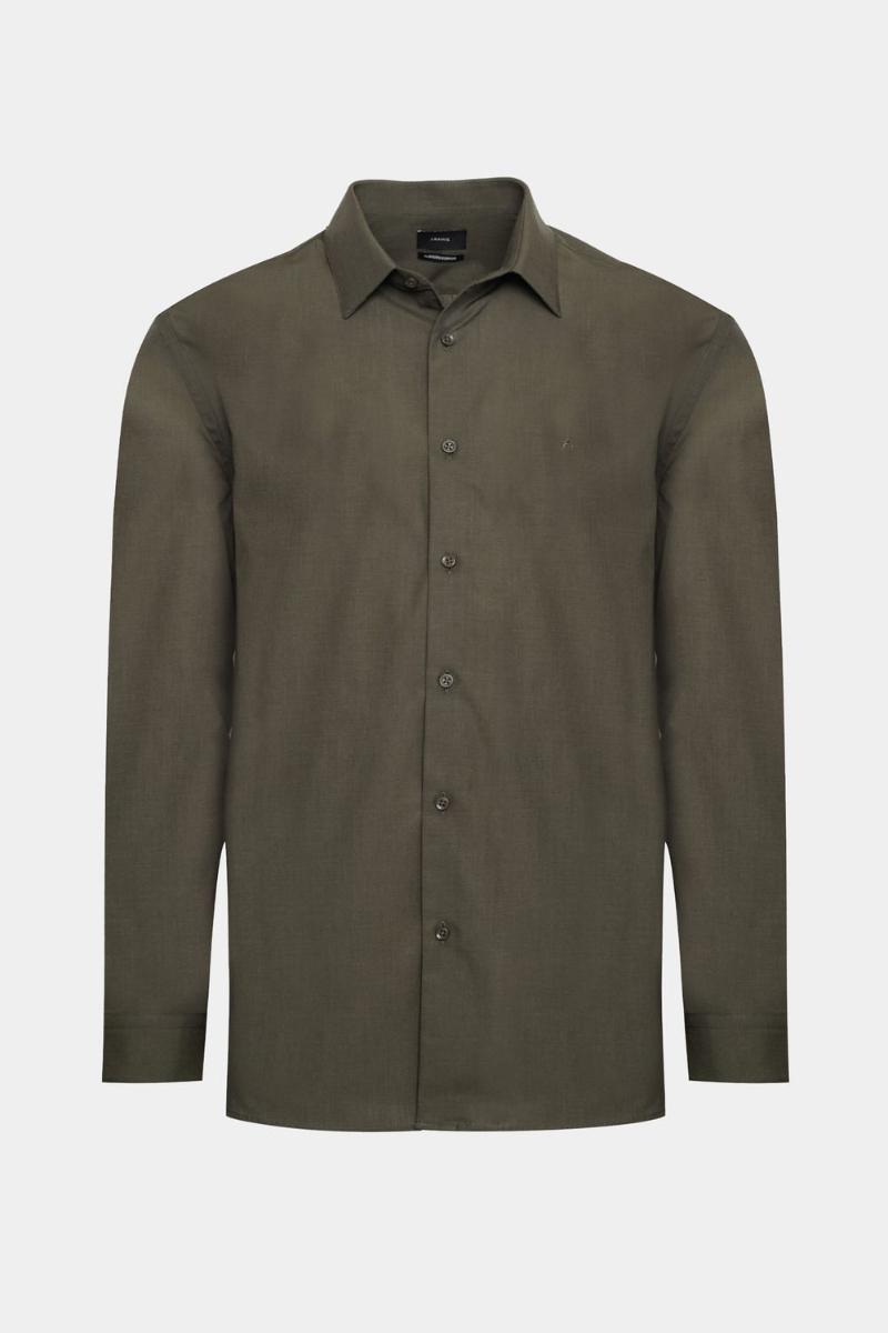 Camisa Aramis Manga Longa Algodão Egípcio Barolo Verde - 5