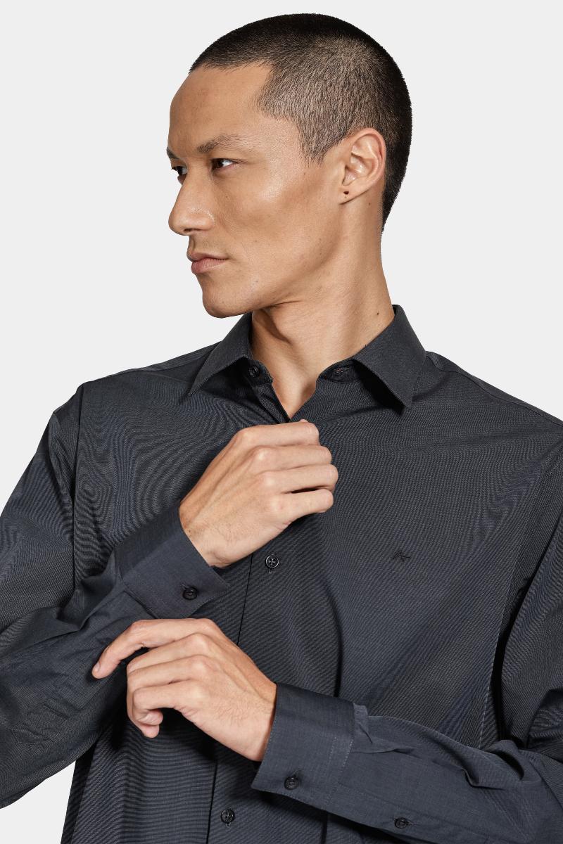 Camisa Aramis Manga Longa Egípcio Chumbo - 3