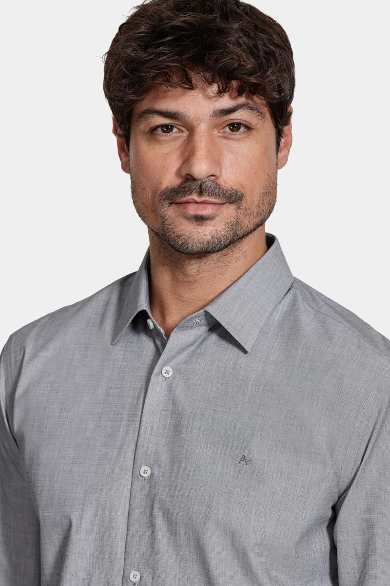 Camisa Aramis Manga Longa Algodão Grafite - 3