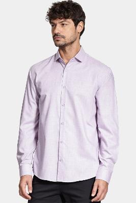 Camisa Aramis Manga Longa Regular Melange Lilas