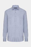 Camisa Aramis Manga Longa Regular Melange Azul Escuro - 5