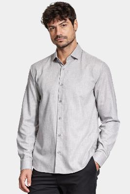 Camisa Aramis Manga Longa Regular Melange Cinza