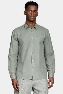 Camisa Aramis Manga Longa Regular Linho Verde