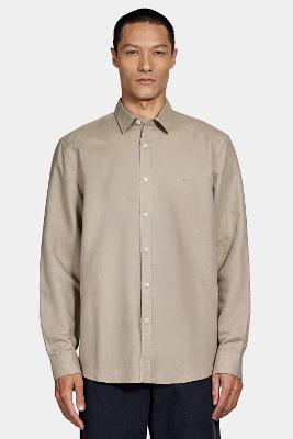 Camisa Aramis Manga Longa Regular Linho Caqui