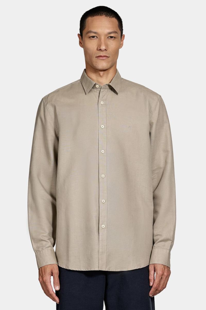 Camisa Aramis Manga Longa Regular Linho Caqui - 3