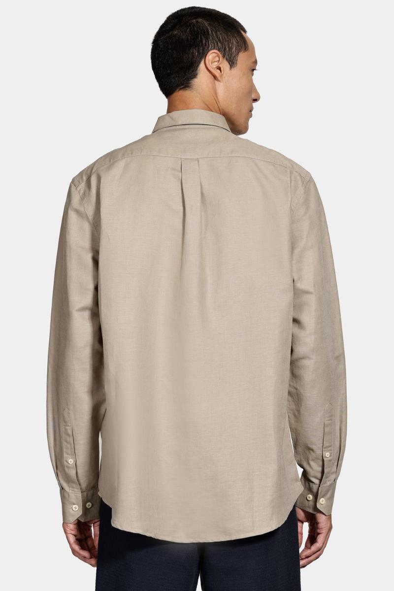 Camisa Aramis Manga Longa Regular Linho Caqui - 6
