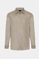 Camisa Aramis Manga Longa Regular Linho Caqui - 1