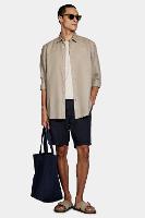 Camisa Aramis Manga Longa Regular Linho Caqui