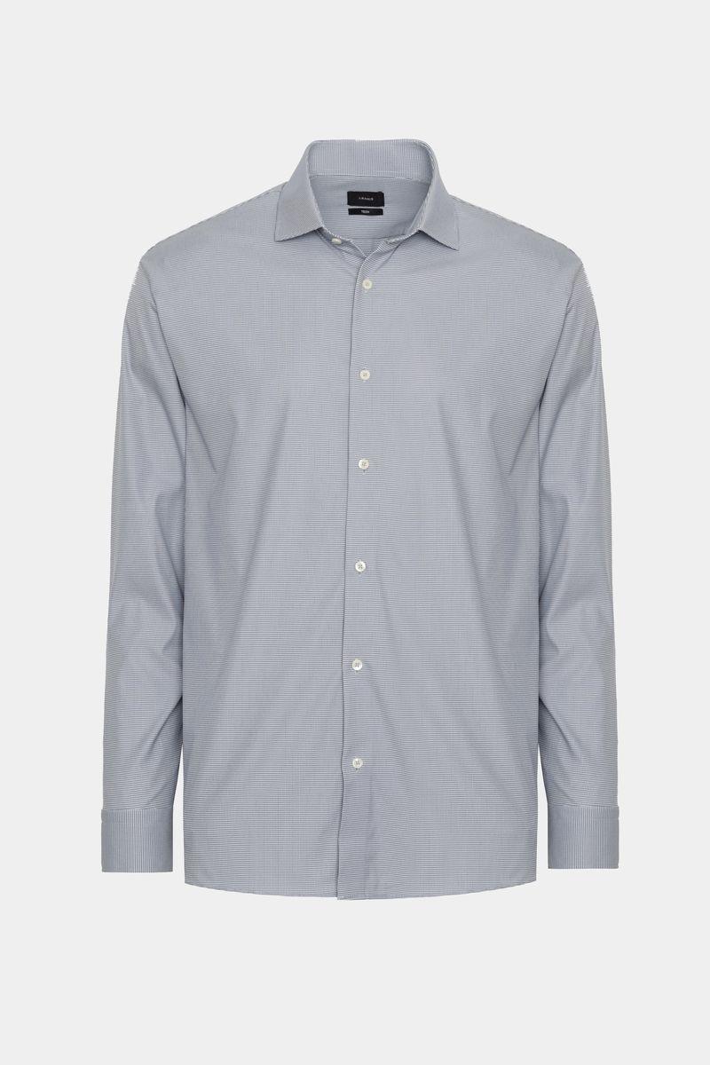 Camisa Aramis Regular Manga Longa Tech Flex Azul Com Branco - 1