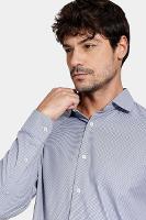 Camisa Aramis Regular Manga Longa Tech Flex Azul Com Branco - 3