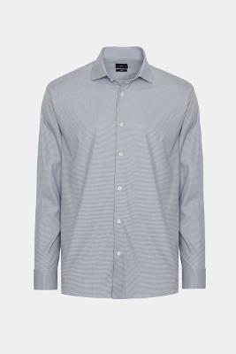 Camisa Aramis Regular Manga Longa Tech Flex Azul Com Branco