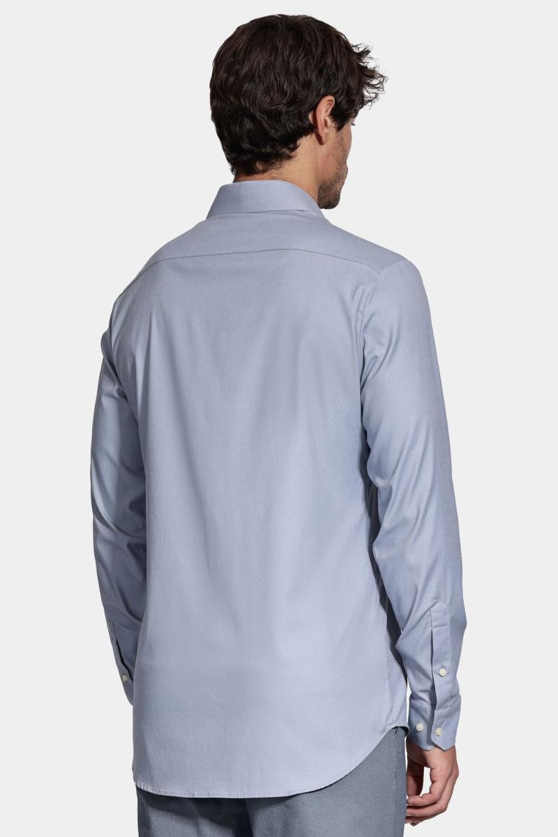Camisa Aramis Manga Longa Tech Flex Sarja Azul Jeans - 4