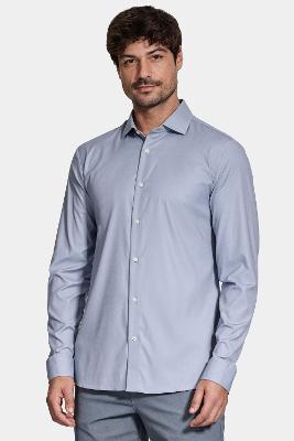 Camisa Aramis Manga Longa Tech Flex Sarja Azul Jeans