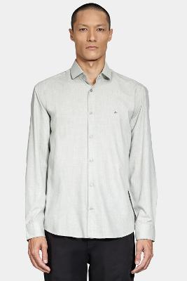 Camisa Aramis Manga Longa Regular Melange Verde Militar