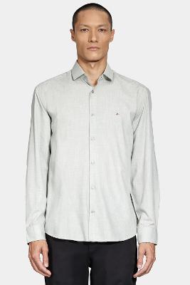 Camisa Aramis Manga Longa Regular Melange Verde Militar