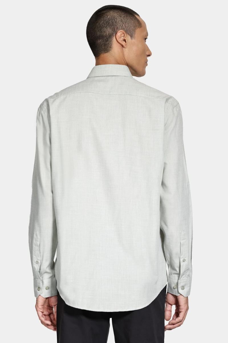 Camisa Aramis Manga Longa Regular Melange Verde - 4