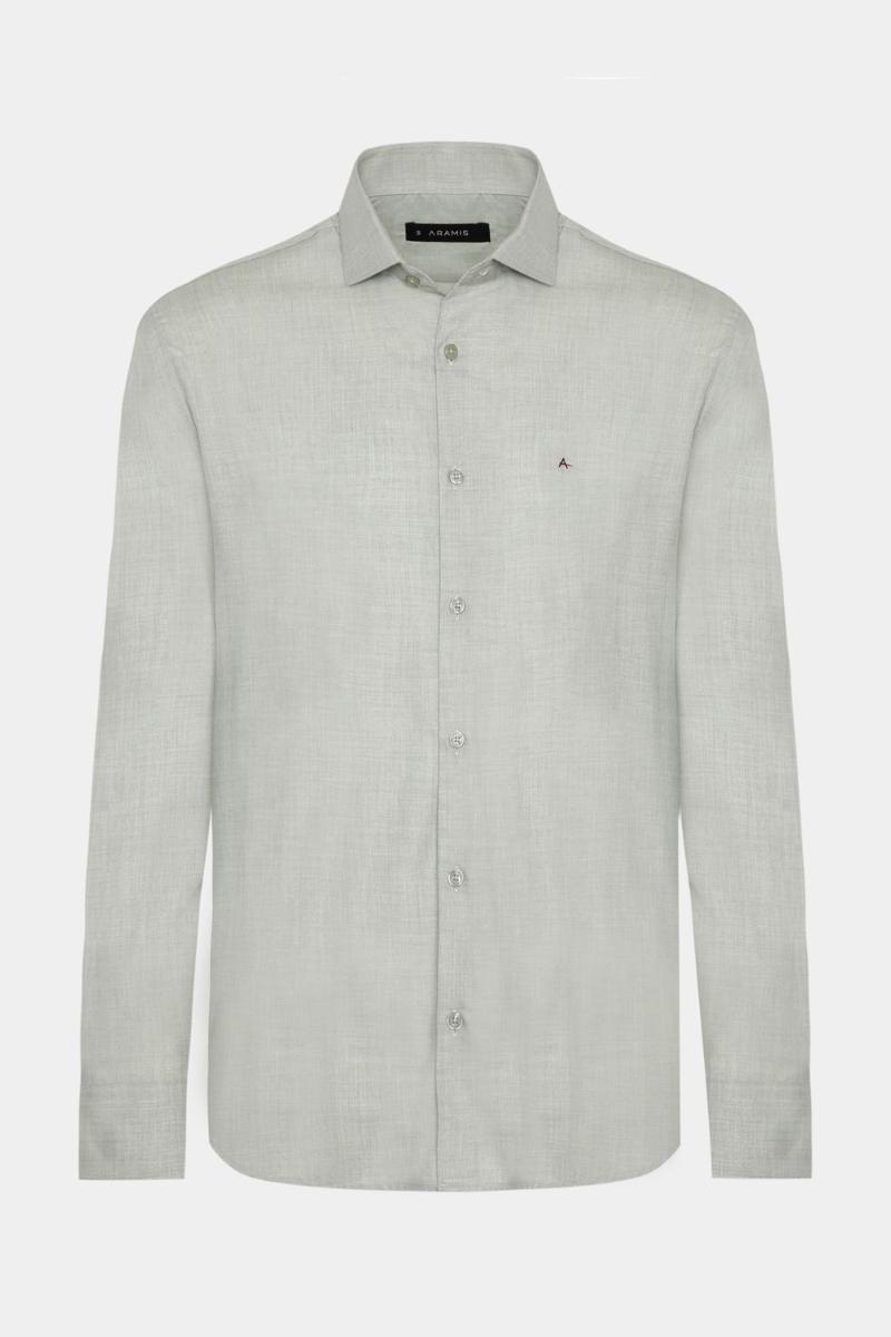 Camisa Aramis Manga Longa Regular Melange Verde - 5