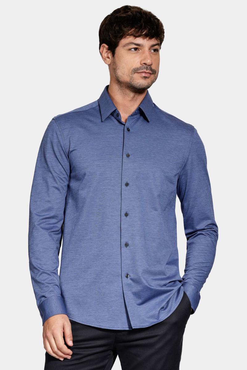 Camisa Aramis Regular Algodão Manga Longa Azul - 1