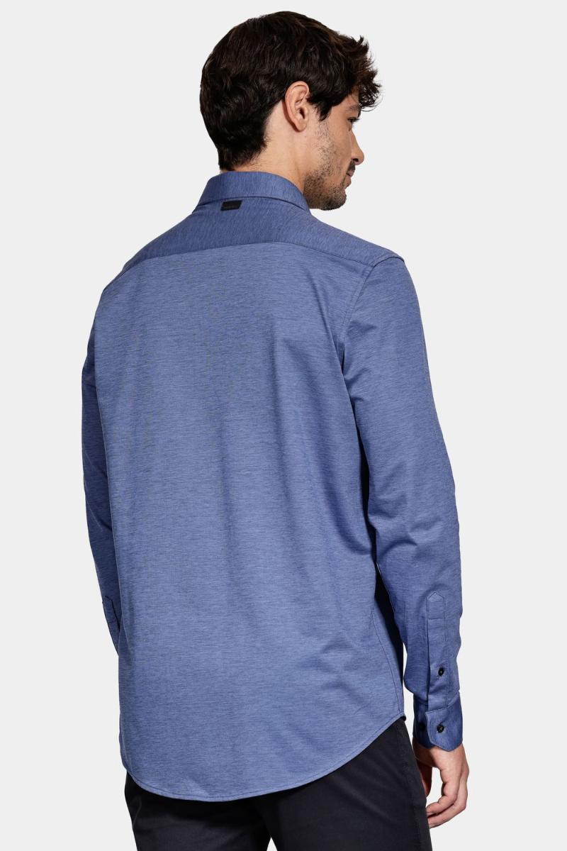 Camisa Aramis Regular Algodão Manga Longa Azul - 4