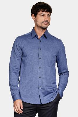 Camisa Aramis Regular Algodão Manga Longa Azul