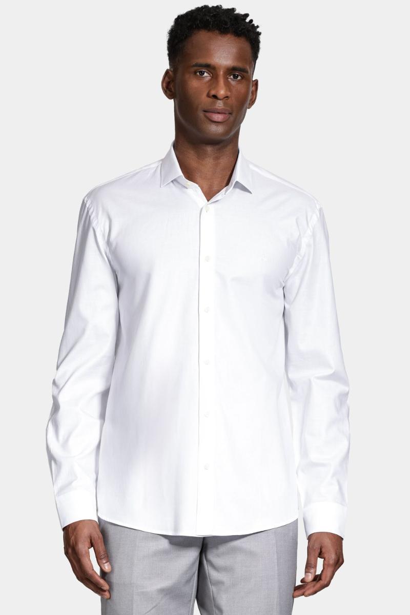 Camisa Aramis Slim Manga Longa Algodão Pima Branco - 1