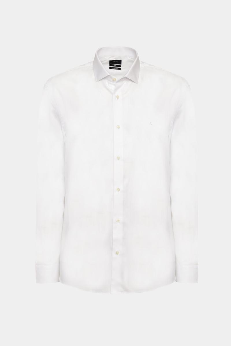 Camisa Aramis Slim Manga Longa Algodão Pima Branco - 5