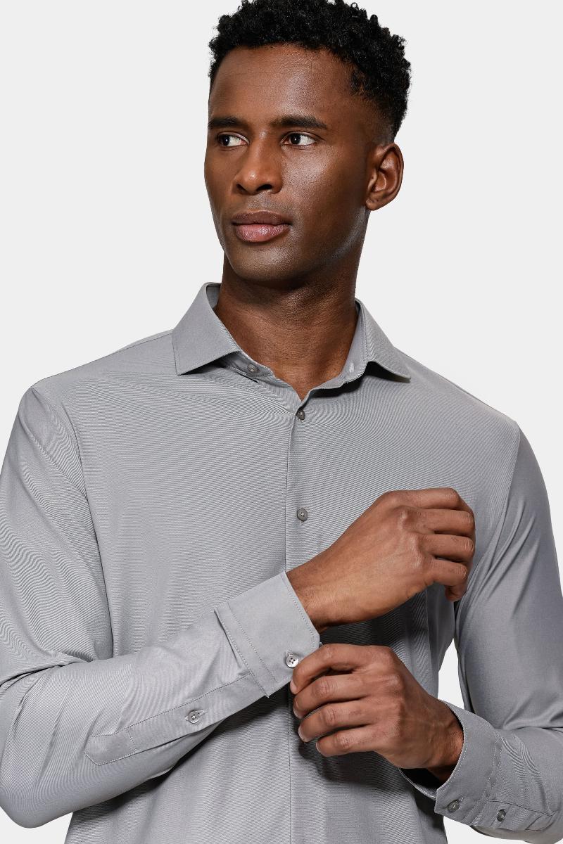 Camisa Aramis Manga Longa Tech Flex Sarja Cinza - 4