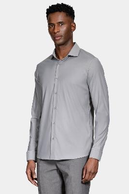 Camisa Aramis Aramis Manga Longa Tech Flex Sarja Cinza