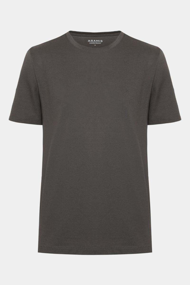 Camiseta Aramis Manga Curta Algodão Peruano Chumbo - 1