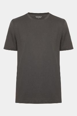Camiseta Aramis Manga Curta Algodão Peruano Chumbo