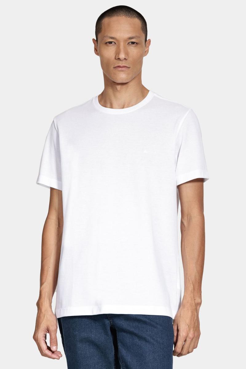 Camiseta Aramis Manga Curta Algodão Peruano Branco - 1
