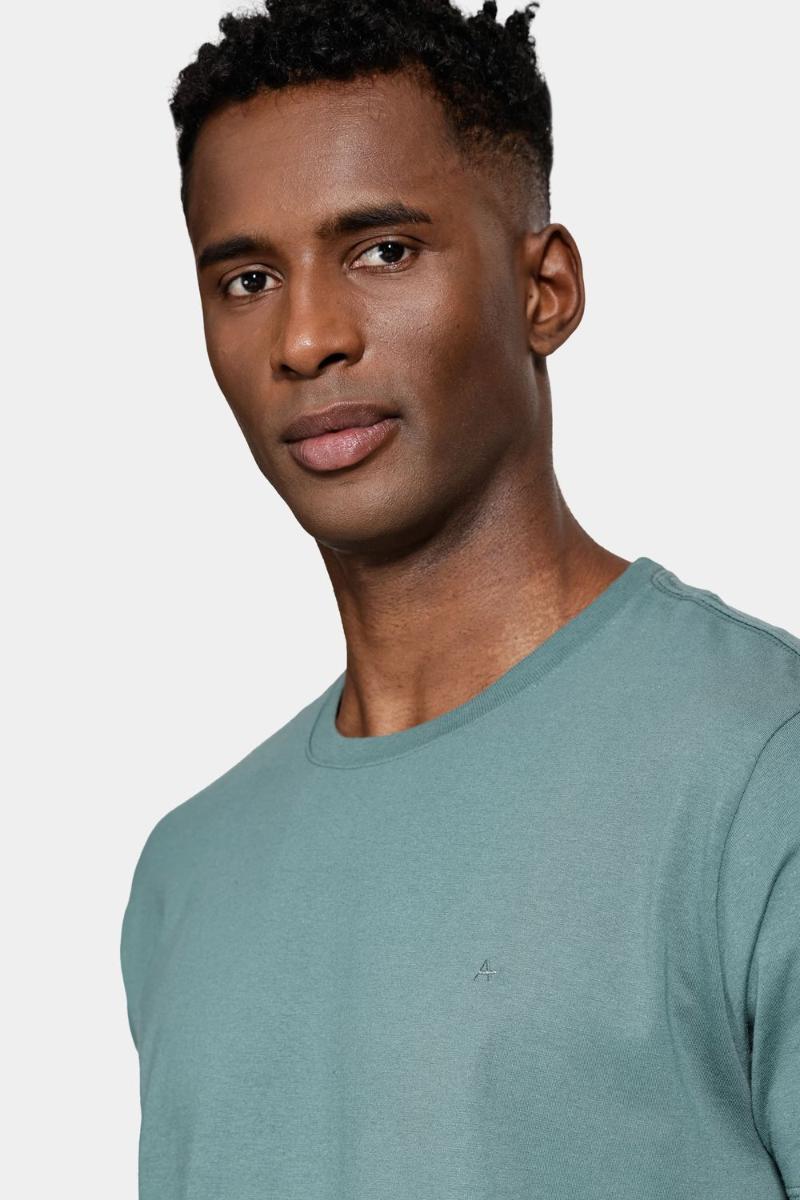 Camiseta Aramis Manga Curta Bordado básica Verde - 3