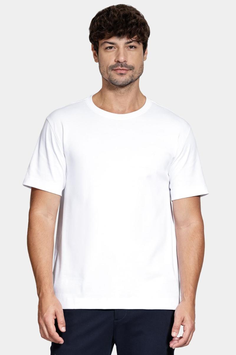 Camiseta Aramis Manga Curta Básica Algodão Branco - 1