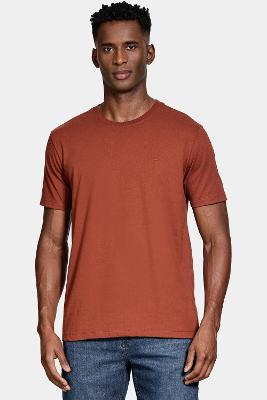 Camiseta Aramis Manga Curta Bordado Basica Tijolo