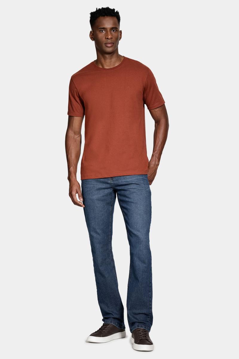 Camiseta Aramis Manga Curta Bordado básica Tijolo - 2