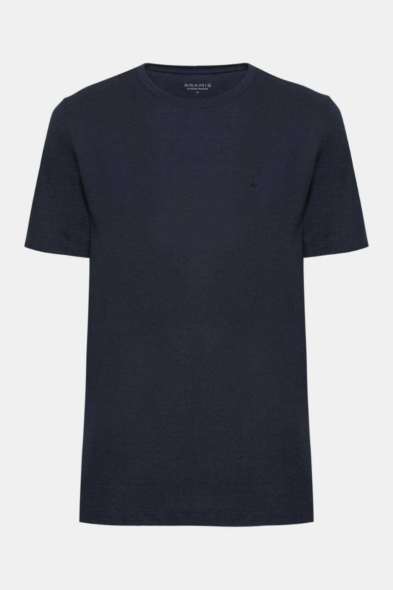 Camiseta Aramis Manga Curta Algodão Peruano Marinho - 1