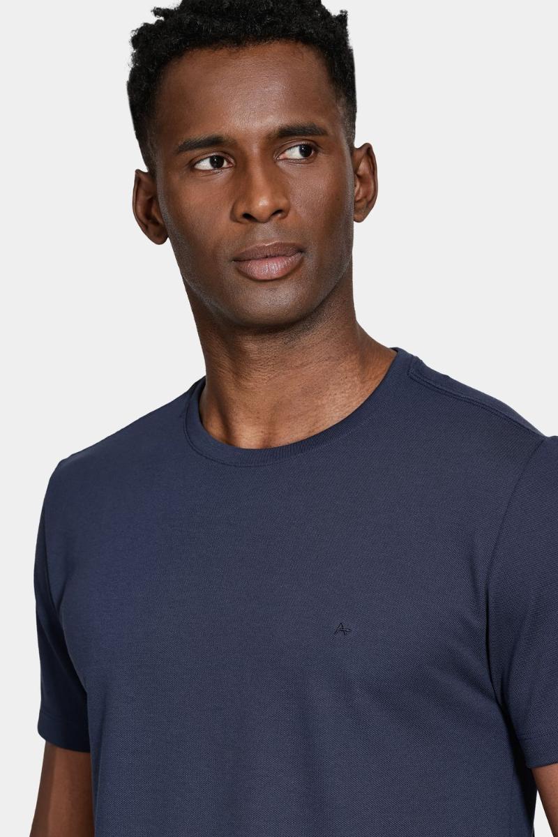 Camiseta Aramis Manga Curta Algodão Peruano Marinho - 4