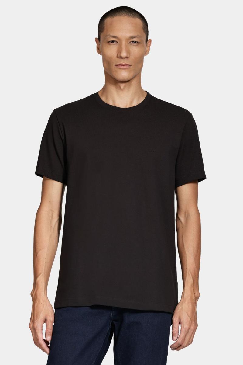 Camiseta Aramis Manga Curta Algodão Peruano Preto - 2
